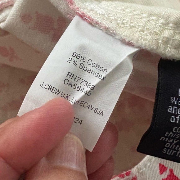 J. Crew White Floral Cropped Matchstick Jeans in Thistle Size 27 - Picture 7 of 8